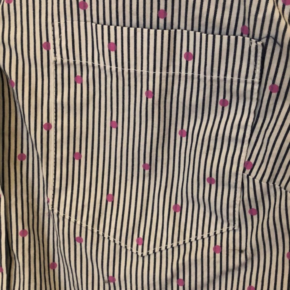 A New Day pink polka dot striped blouse - Picture 4 of 4